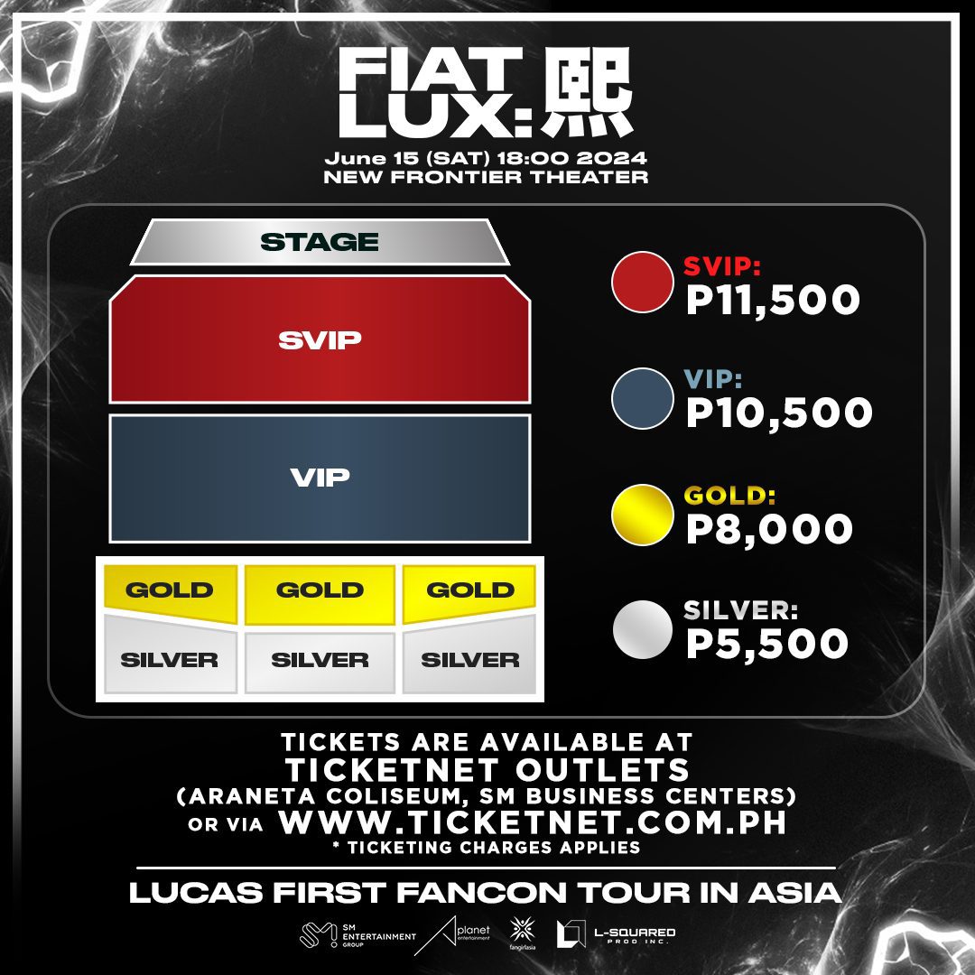 Lucas First Fancon Tour Fiat Lux 熙 In Manila Ticket Prices Seat Plan Fan Benefits And More 1056