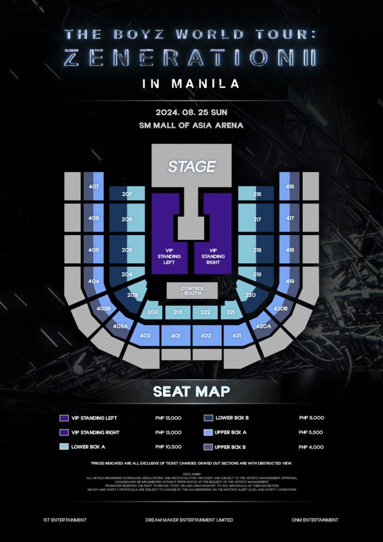 THE BOYZ ZENERATION II IN MANILA: Ticket prices, seat plan, fan ...