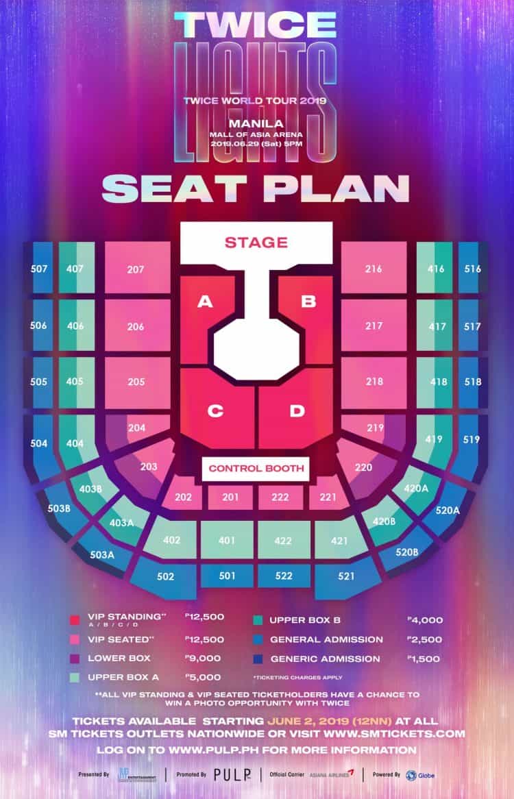 Ticket prices and seat layout released for TWICELIGHTS in Manila